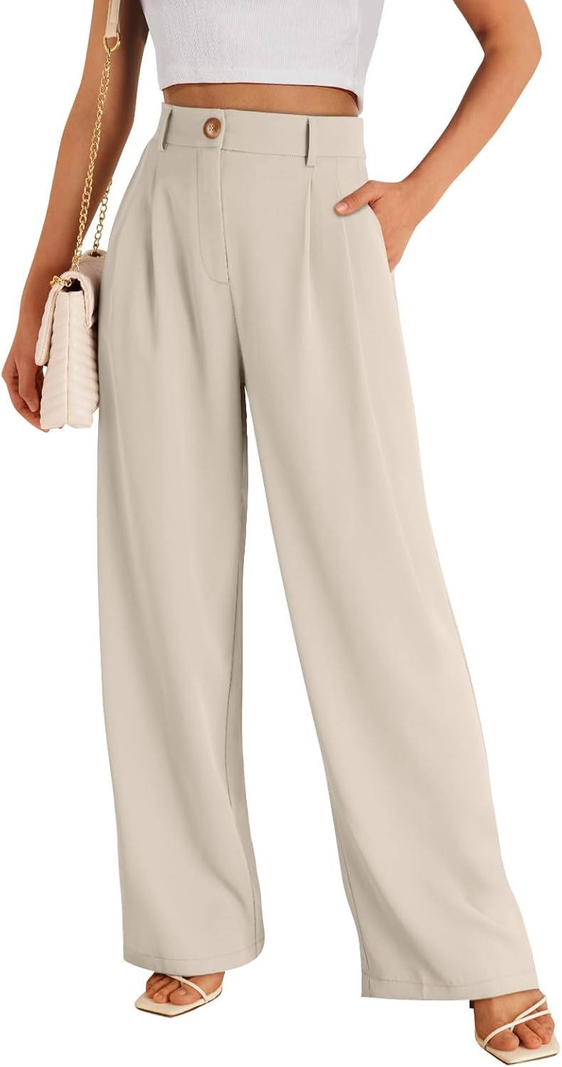 wide leg dress pants womens high waisted dressy trousers